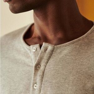 Men's Spike Henley Sweater - Light Grey